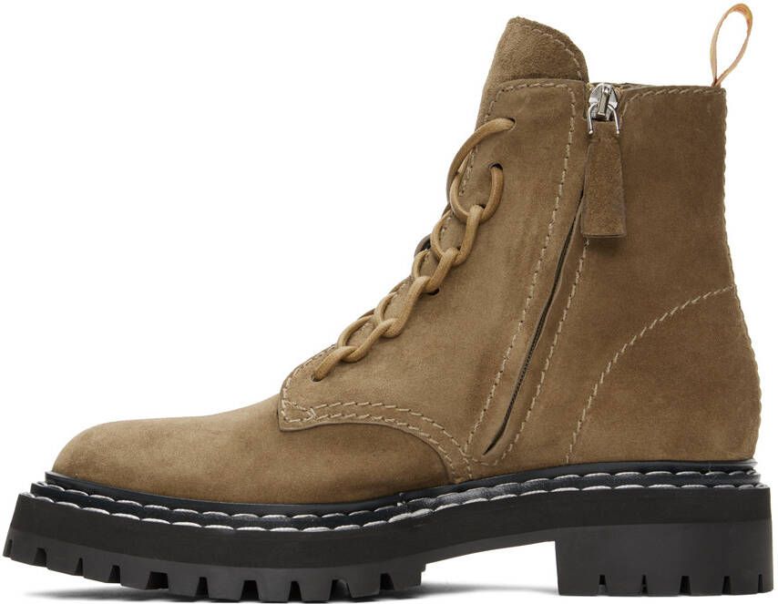 Proenza Schouler Taupe Lug Sole Combat Boots