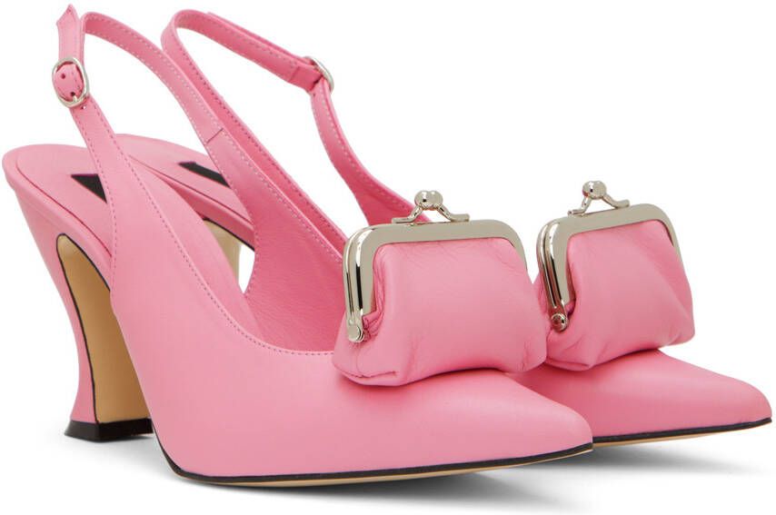 Pushbutton Pink Coin Purse Heels