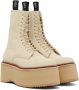 R13 Beige Suede Single Stack Lace-Up Boots - Thumbnail 4
