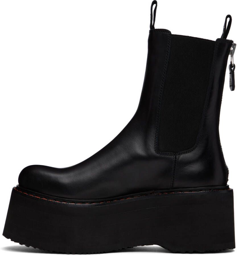 R13 Black Double Stack Chelsea Boots