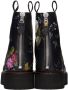 R13 Black Floral Single Stack Platform Lace-Up Boots - Thumbnail 2