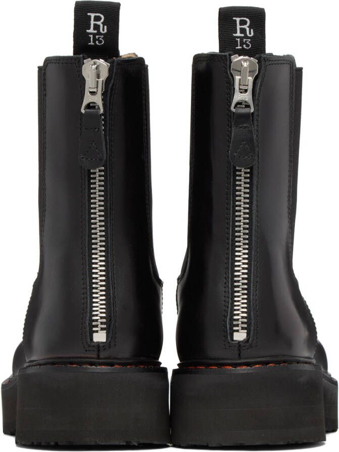 R13 Black SIngle Stack Boots