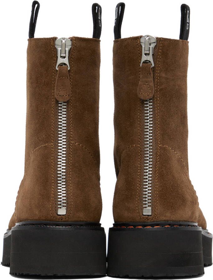 R13 Brown Single Stack Boots