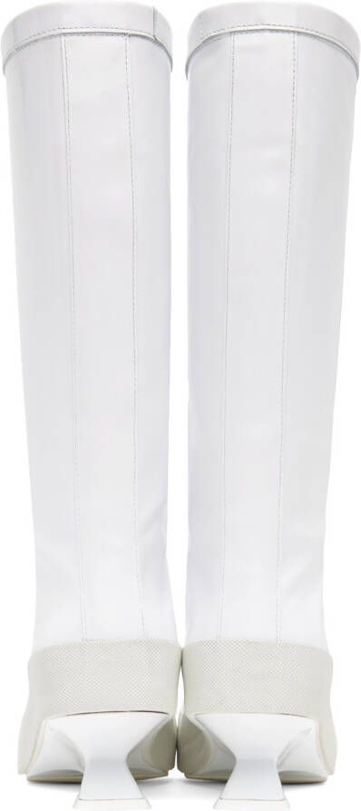 Raf Simons White Heeled Boots