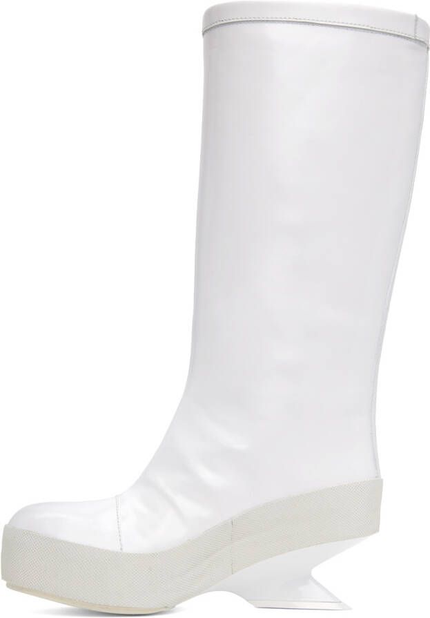 Raf Simons White Heeled Boots