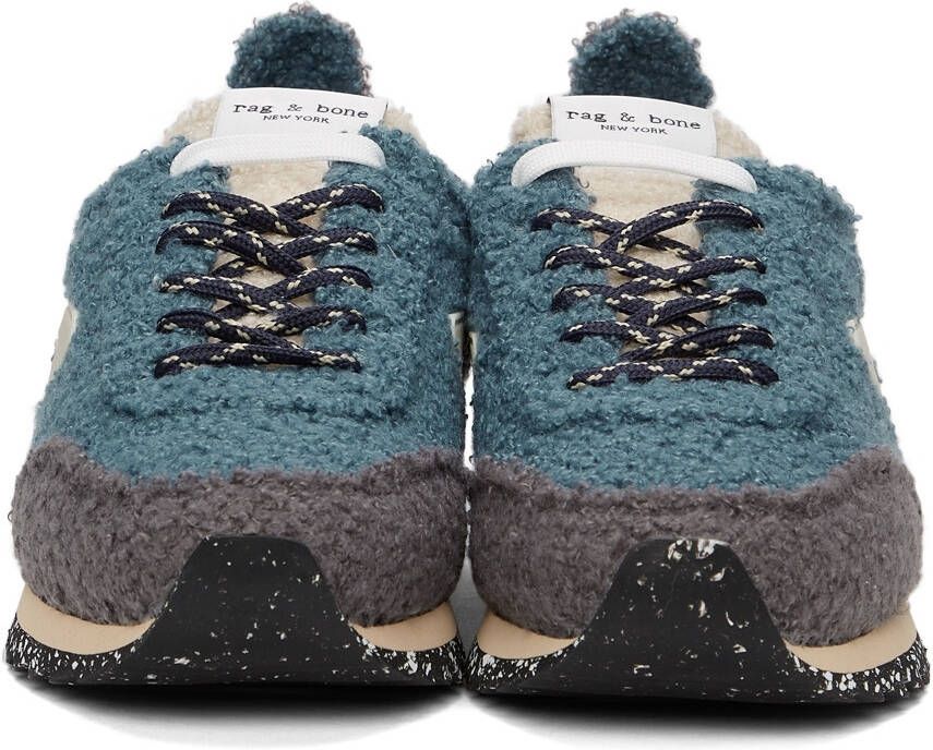 rag & bone Blue & Grey Sherpa Retro Runner Sneakers