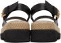 Recto Black Leather Sandals - Thumbnail 2