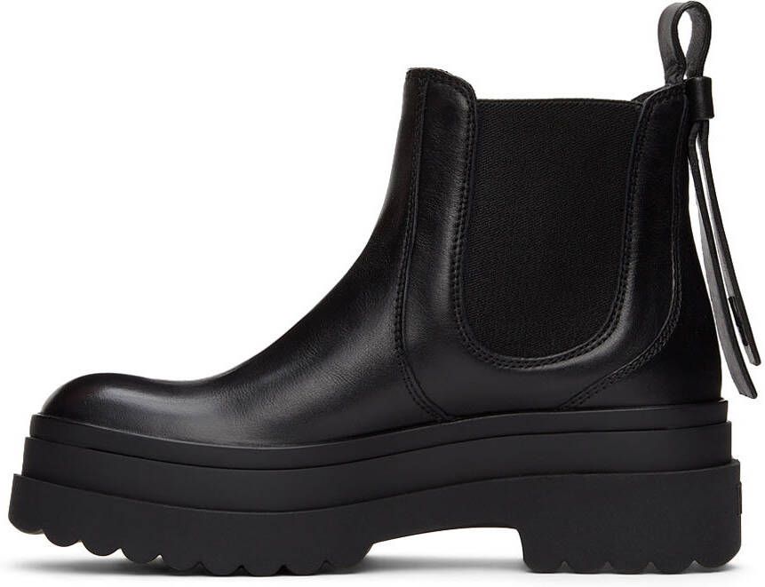 RED Valentino Black Leather Chelsea Boots