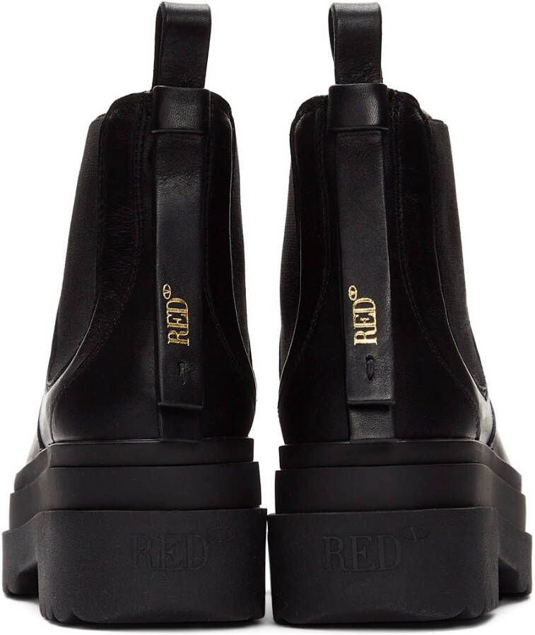 RED Valentino Black Leather Chelsea Boots
