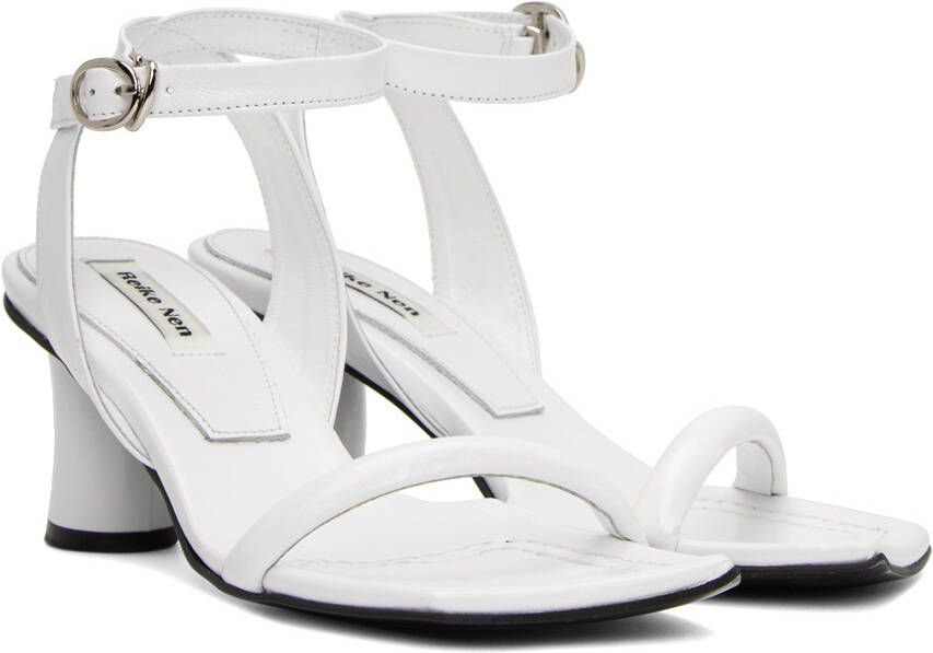Reike Nen White Leather Heeled Sandals