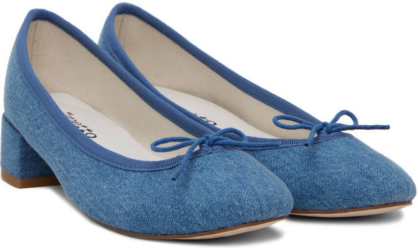 Repetto Blue Camille Denim Ballerina Heels