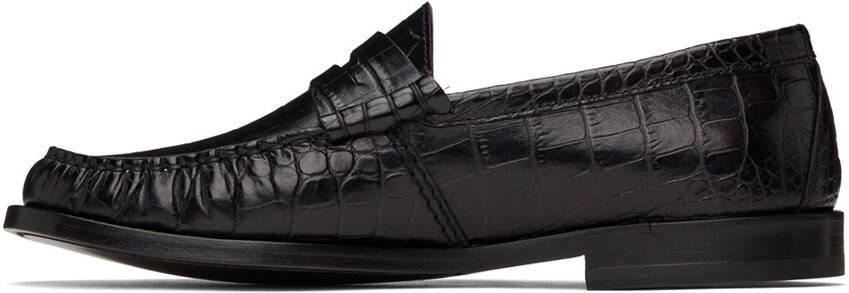 Rhude Black Croc Penny Loafers
