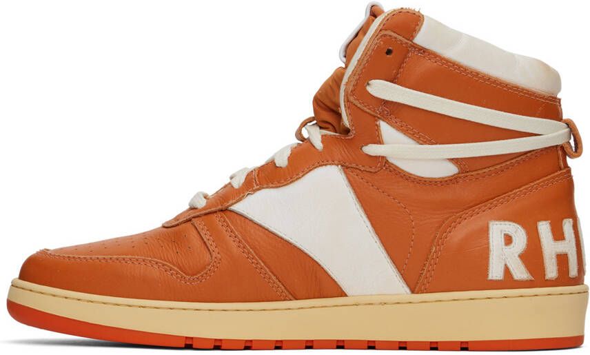 Rhude Orange & White Rhecess Hi Sneakers