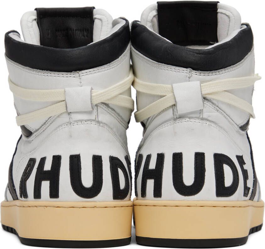 Rhude SSENSE Exclusive White & Black Rhecess Hi Sneakers