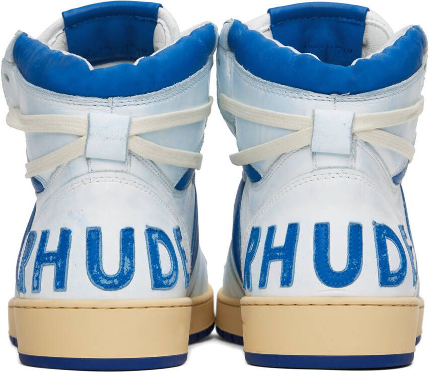 Rhude White & Blue Rhecess Hi Sneakers