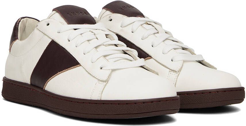 Rhude White & Burgundy Court Sneakers