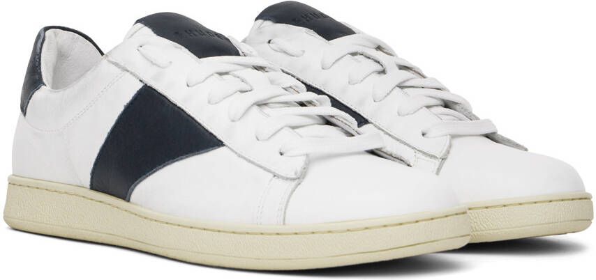 Rhude White & Navy Court Sneakers