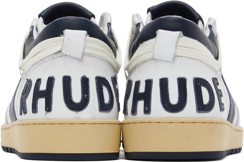 Rhude White & Navy Rhecess Low Sneakers
