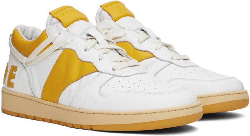 Rhude White & Yellow Rhecess Low Sneakers