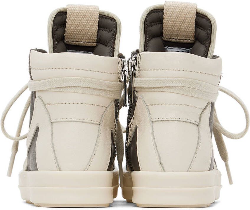 Rick Owens Baby Gray & Off-White Geobasket Sneakers