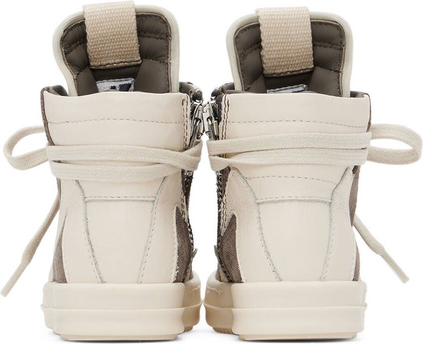 Rick Owens Baby Gray & Off-White Geobasket Sneakers