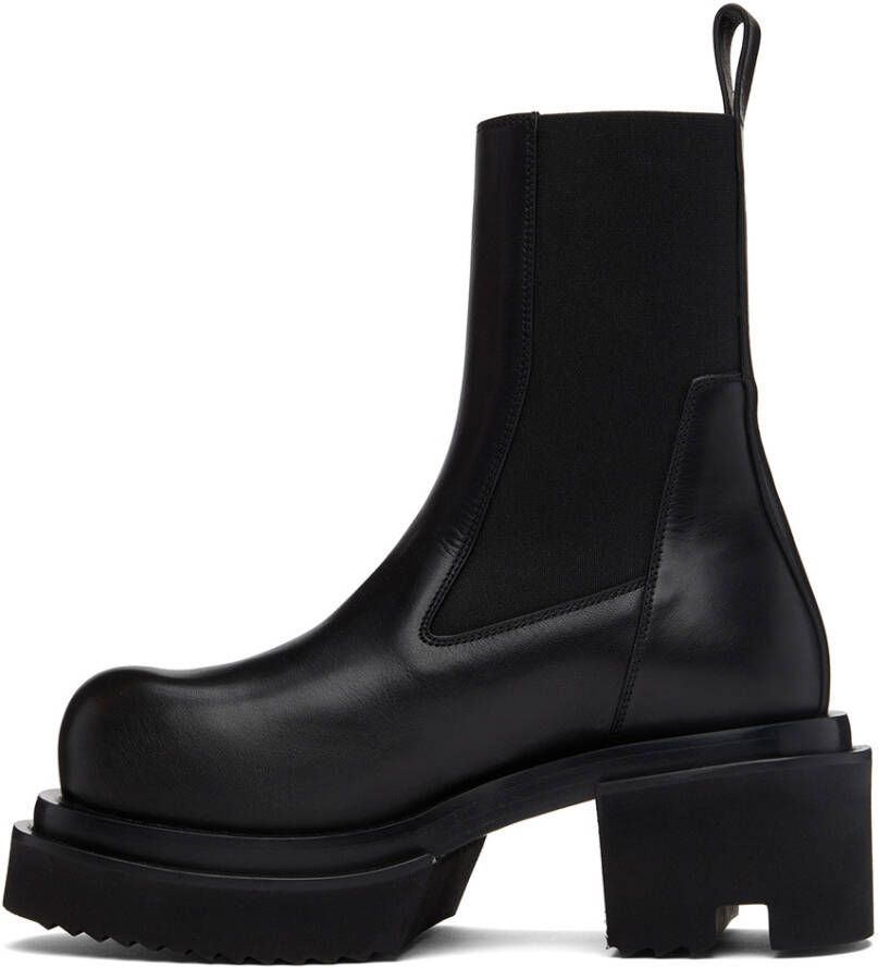 Rick Owens Black Beatle Bogun Chelsea Boots