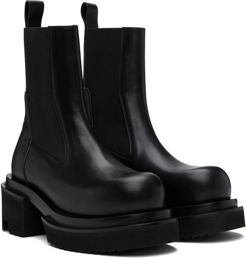 Rick Owens Black Beatle Bogun Chelsea Boots