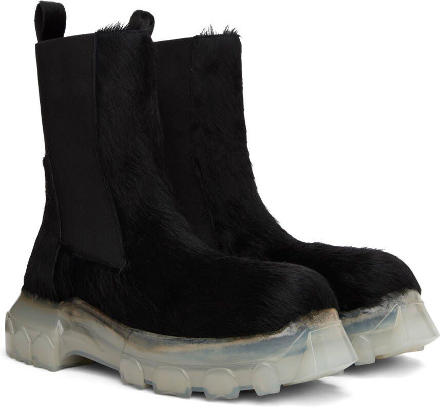 Rick Owens Black Bozo Tractor Chelsea Boots