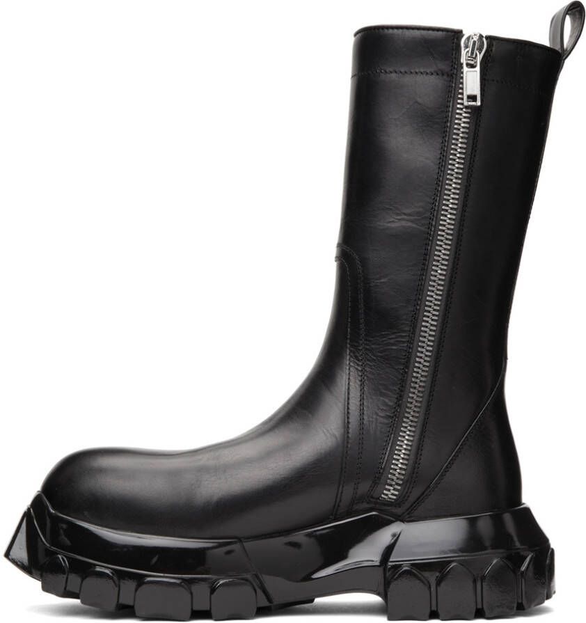 Rick Owens Black Polished Bozo Tractor Boots