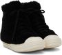 Rick Owens Black Shearling Strobe Sneakers - Thumbnail 4