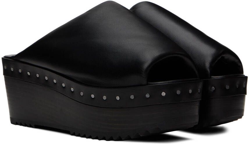 Rick Owens Black Studded Platform Sandals