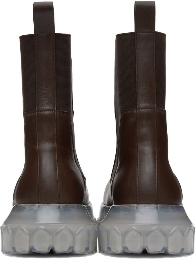 Rick Owens Brown Beatle Bozo Tractor Boots