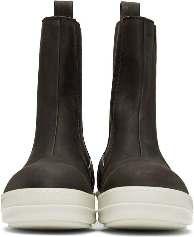 Rick Owens Brown Bozo Chelsea Boots