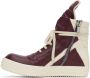 Rick Owens Burgundy Geobasket Sneakers - Thumbnail 3