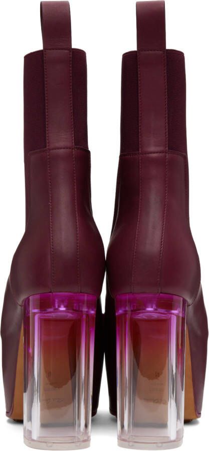 Rick Owens Burgundy Grilled Boots