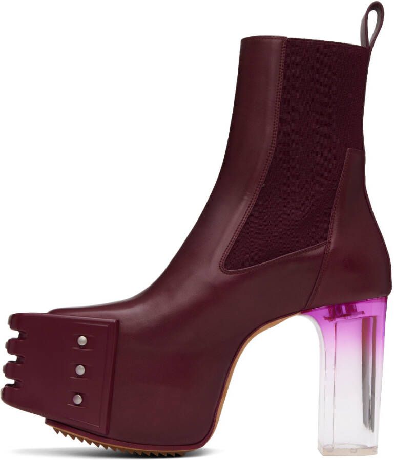 Rick Owens Burgundy Grilled Boots