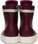 Rick Owens Burgundy Leather High Sneakers - Thumbnail 2