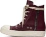 Rick Owens Burgundy Leather High Sneakers - Thumbnail 3