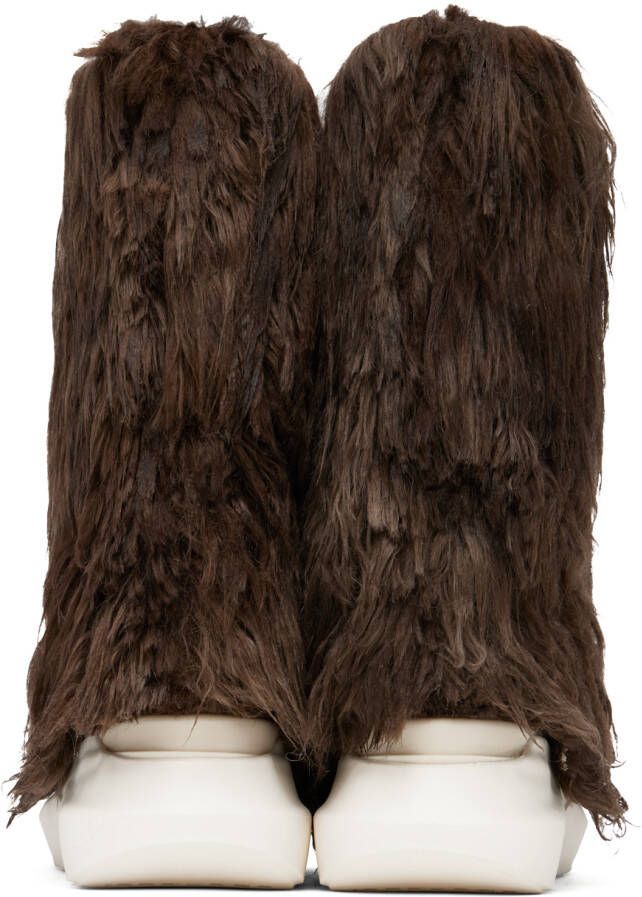 Rick Owens DRKSHDW Brown Faux-Fur Boots