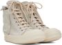 Rick Owens DRKSHDW White Lace-Up Denim Sneakers - Thumbnail 4