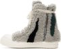 Rick Owens Gray Strobe Shearling Sneakers - Thumbnail 3