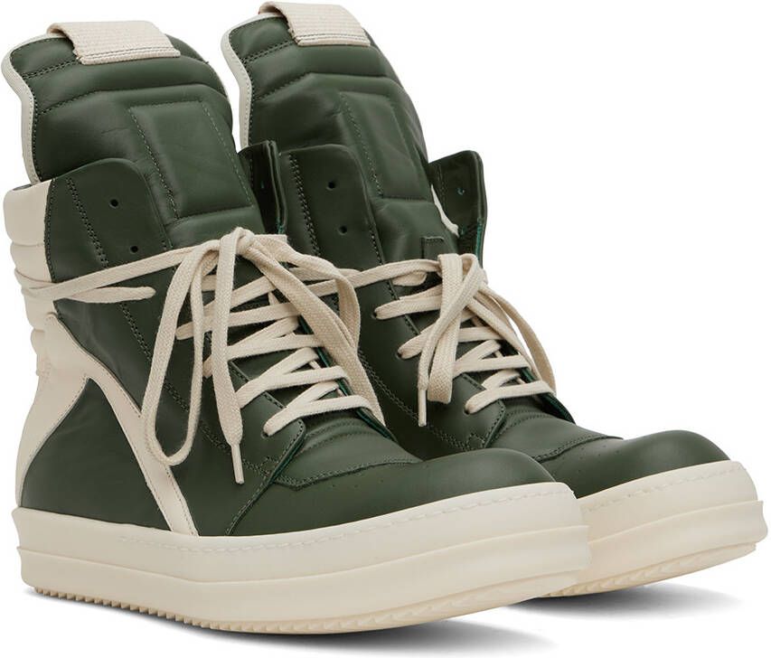 Rick Owens Green Geobasket Sneakers