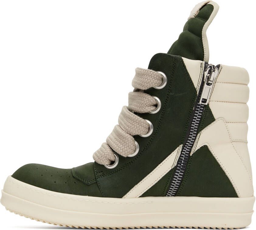 Rick Owens Green Geobasket Sneakers