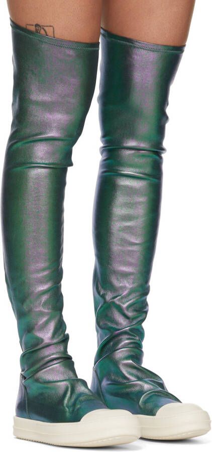 Rick Owens Green Stocking Sneaks Boots