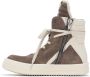 Rick Owens Kids Gray & Off-White Geobasket Sneakers - Thumbnail 3