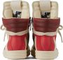 Rick Owens Kids Off-White & Red Geobasket High Sneakers - Thumbnail 2