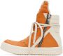 Rick Owens Kids Orange & Off-White Geobasket Sneakers - Thumbnail 3