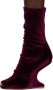 Rick Owens Lilies Burgundy Velvet Ankle Boots - Thumbnail 3