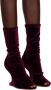 Rick Owens Lilies Burgundy Velvet Ankle Boots - Thumbnail 4