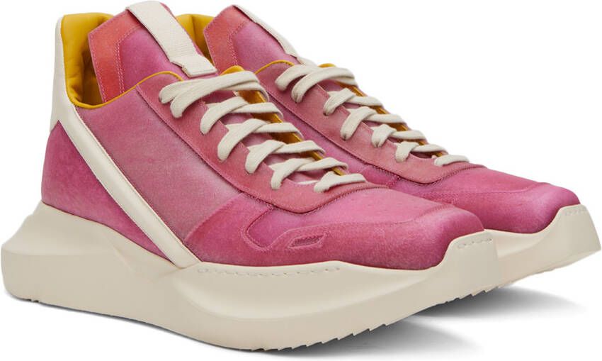 Rick Owens Pink Geo Geth Sneakers